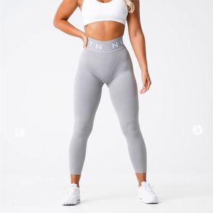 NVGTN Light Grey Sport Seamless Leggings size L NWT